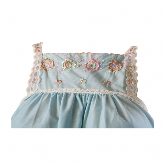 Vintage Lingerie Blue Babydoll Embroidered Top - Picture 3 of 4